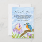  Kingfisher Purple Irises Celebration of Life サンキューカード (正面)