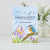  Kingfisher Purple Irises Celebration of Life サンキューカード (スタンド正面)