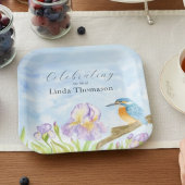  Kingfisher Purple Irises Celebration of Life ペーパープレート