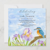  Kingfisher Purple Irises Celebration of Life 招待状 (正面)