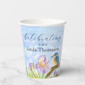  Kingfisher Purple Irises Celebration of Life 紙コップ (裏面)