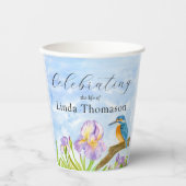  Kingfisher Purple Irises Celebration of Life 紙コップ (正面)