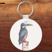 Kingfisher Watercolor Keychain キーホルダー (正面)