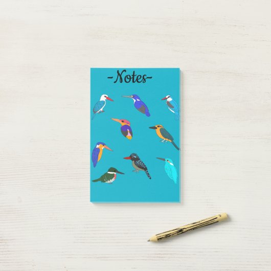 Kingfishers ポストイット (デスク上)