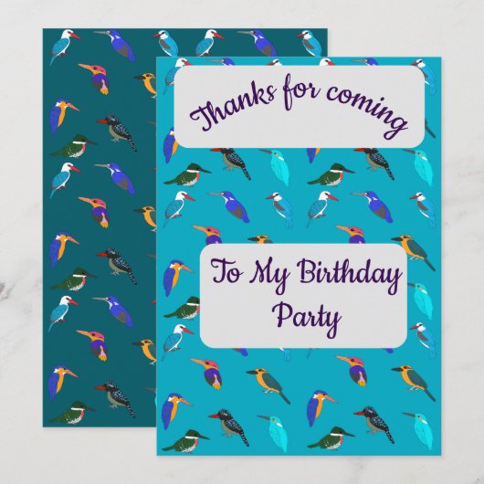 Kingfishers Thank you Card 招待状 (正面/裏面)