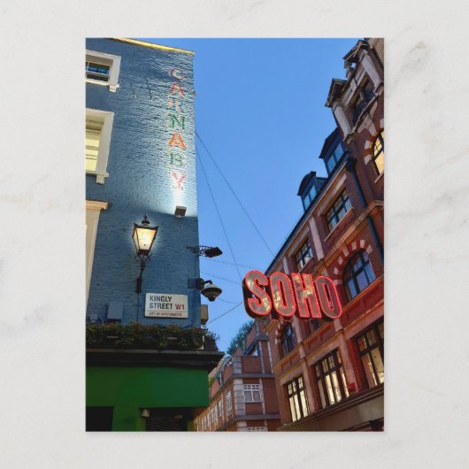 Kingly Street, Soho, London UK Postcard ポストカード (正面)