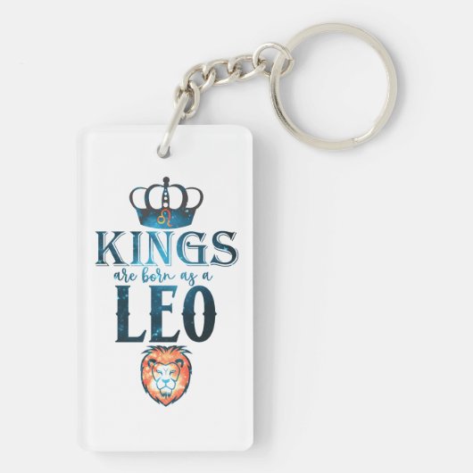 KINGSはLEO生まれの〔占星術の〕十二宮図の7月のサインとして威厳があるいる キーホルダー (裏面)