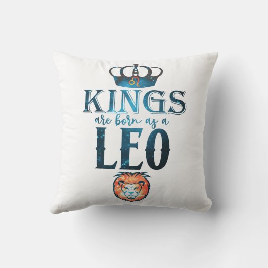 KINGSはLEO生まれの〔占星術の〕十二宮図の7月のサインとして威厳があるいる クッション (裏面)