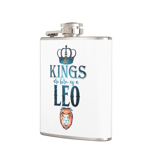 KINGSはLEO生まれの〔占星術の〕十二宮図の7月のサインとして威厳があるいる フラスク (左)