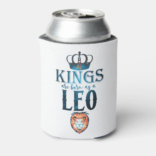 KINGSはLEO生まれの〔占星術の〕十二宮図の7月のサインとして威厳があるいる 缶クーラー (缶裏面)