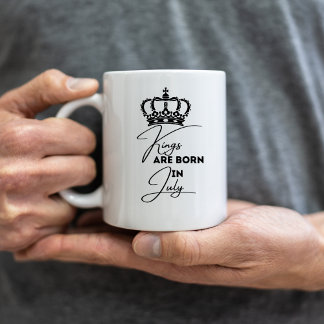 Kings Are Born in July – Birthday Mug for Men コーヒーマグカップ