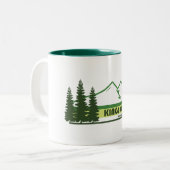 Kings Canyon National Park Green Stripes ツートーンマグカップ (正面左)