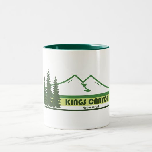 Kings Canyon National Park Green Stripes ツートーンマグカップ (中央)