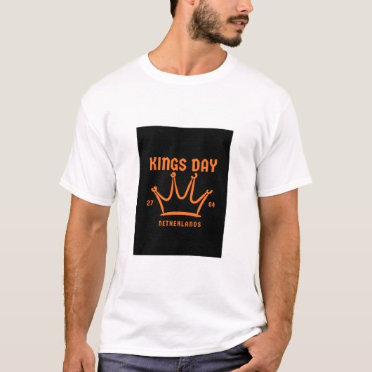 Kings Day 2026 Men's Orange T-Shirt Netherlands Ko Tシャツ (正面)