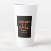 Kings Day 2026 Netherlands orange crown latte mug カフェラテマグ (正面)