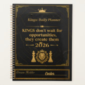 Kings Planner 2026 - Customizable Name | Luxury Bl プランナー手帳 (正面)