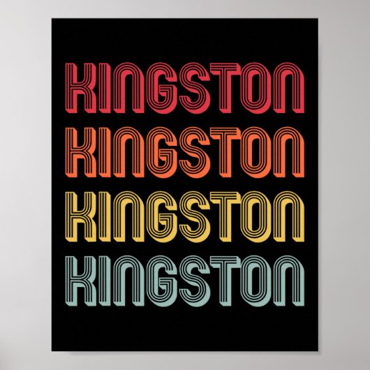 Kingston Gift Name Personalized Funny Retro Vintag ポスター (正面)