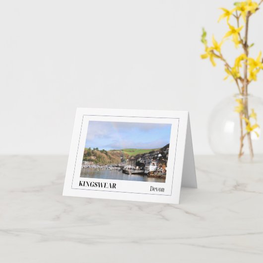 Kingswear Rainbow, River Dart, Devon カード (黄色い花)