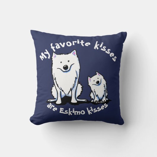 KiniArtのアメリカのエスキモーのキス クッション (正面)