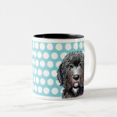 KiniArtの黒の落書き ツートーンマグカップ (正面右)