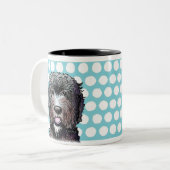 KiniArtの黒の落書き ツートーンマグカップ (正面左)