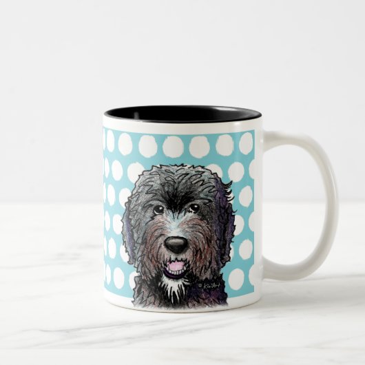 KiniArtの黒の落書き ツートーンマグカップ (右)