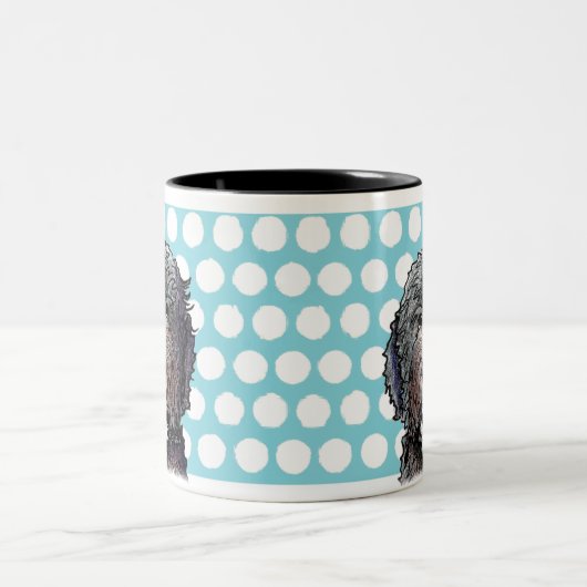 KiniArtの黒の落書き ツートーンマグカップ (中央)