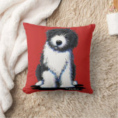 KiniArtひげのあるコリー クッション (ブランケット)