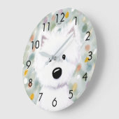 KiniArtふわふわのウェスティインプレッション ラージ壁時計 (傾斜)