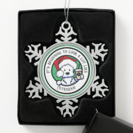KiniArtウェスティークリスマスコーヒースウェットシャツオーデーン スノーフレークピューターオーナメント