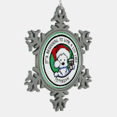 KiniArtウェスティークリスマスコーヒースウェットシャツオーデーン スノーフレークピューターオーナメント (左)