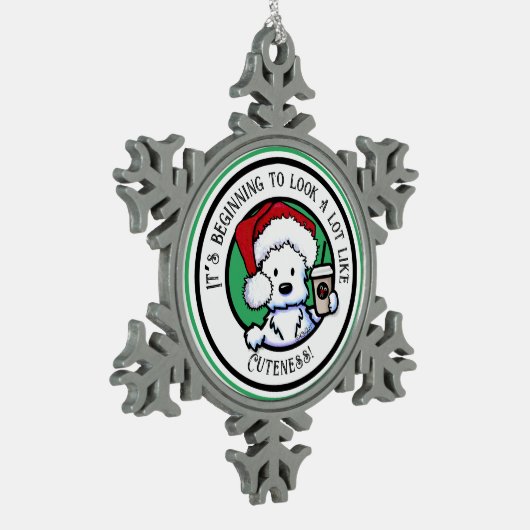 KiniArtウェスティークリスマスコーヒースウェットシャツオーデーン スノーフレークピューターオーナメント (左)