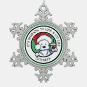 KiniArtウェスティークリスマスコーヒースウェットシャツオーデーン スノーフレークピューターオーナメント (正面)