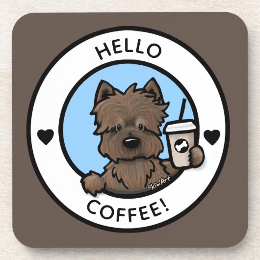 KiniArtカーンコーヒーオーバー懸命プラスチックのコースター コースター (正面)