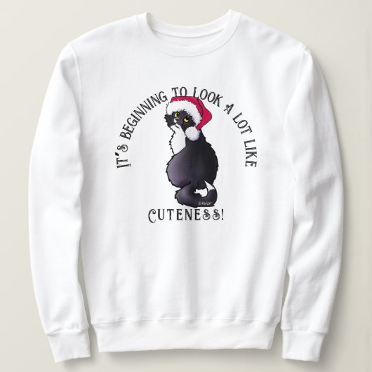 KiniArtキティ猫クリスマスセーター スウェットシャツ (デザイン正面)