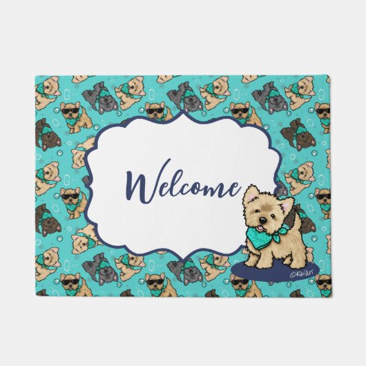 KiniArtキューティフェイスカランDoormat ドアマット (正面)