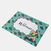 KiniArtキューティフェイスカランDoormat ドアマット (アングル)