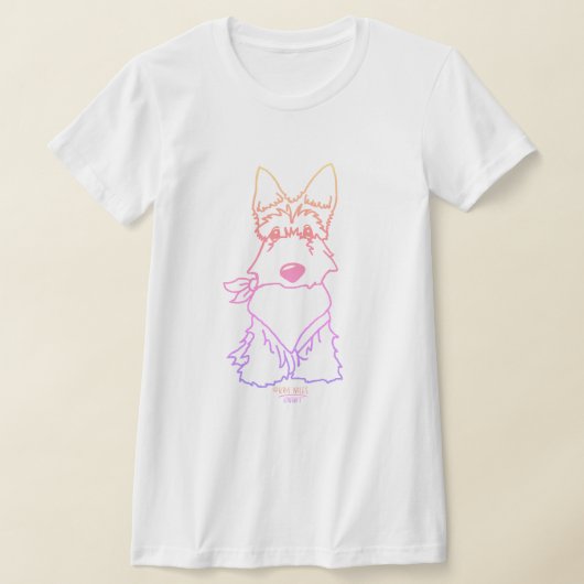 KiniArtスコティッシュテリアTシャツ Tシャツ (レイダウン)