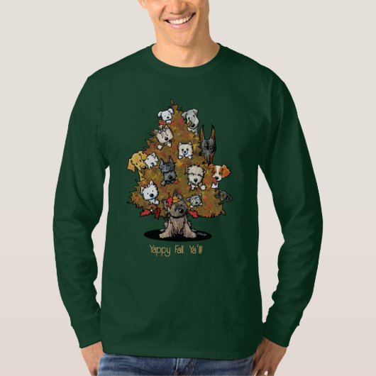 KiniArtドッグズハッピー秋Tシャツ Tシャツ (正面)