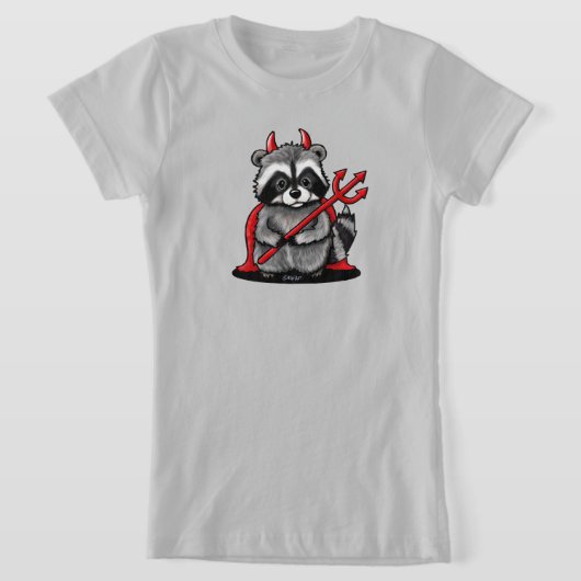 KiniArtハロウィンラクーンTシャツ Tシャツ (レイダウン)