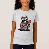 KiniArtハロウィンラクーンTシャツ Tシャツ (正面)