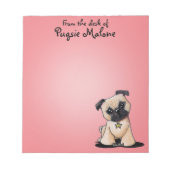 KiniArtパーソナライズされた Pugメモ帳 ノートパッド (正面)