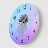 KiniArtブラックゴールデンドール大時計 ラージ壁時計 (傾斜)