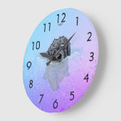 KiniArtブラックゴールデンドール大時計 ラージ壁時計 (傾斜)