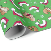 KiniArtリスのクリスマスギフトラップ ラッピングペーパー (ロールコーナー)