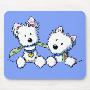 KiniArt小型のWestieの男の子および女の子 マウスパッド