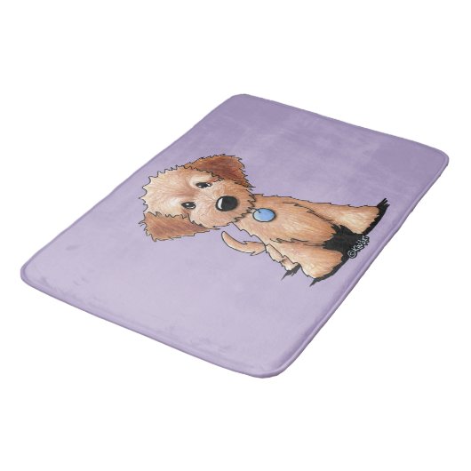 KiniArt小型Goldendoodle バスマット (アングル)