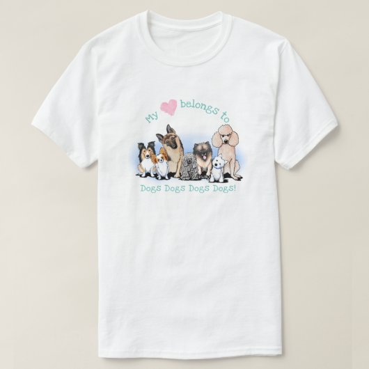 KiniArt犬好きTシャツ Tシャツ (デザイン正面)
