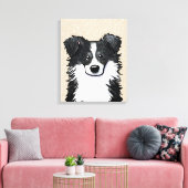 KiniArt縁ど Collie Canvas Print キャンバスプリント (インサイチュ (リビング))
