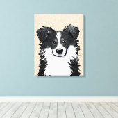 KiniArt縁ど Collie Canvas Print キャンバスプリント (インサイチュ (ウッドフロア))